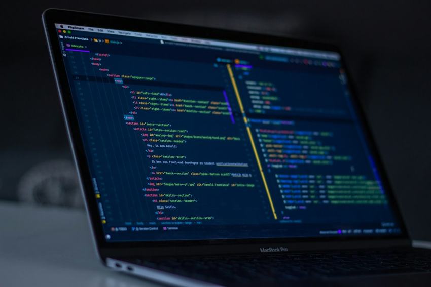 Software code on a development screen